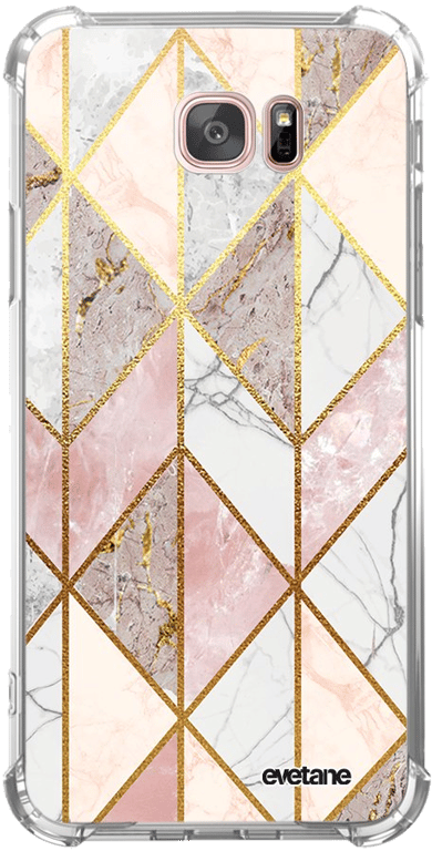 Evetane Coque Samsung Galaxy S7 Edge anti-choc souple angles renforcés transparente Motif Marbre Ros