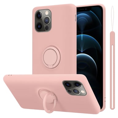 Coque pour Apple iPhone 13 PRO en LIQUID PINK Housse de protection Étui en silicone TPU flexible avec anneau