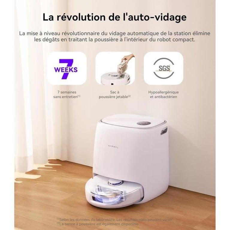 NARWAL Freo X Ultra Robot Aspirateur Laveur avec Station d'accueil Tout en Un Nettoyage Intelligent Puissance 8200 PA - vue 5