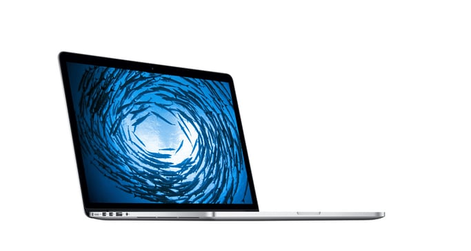 MacBook Pro Core i7 (2015) 15.4', 2.2 GHz 256 Go 16 Go  Iris Pro 5200, Argent - AZERTY
