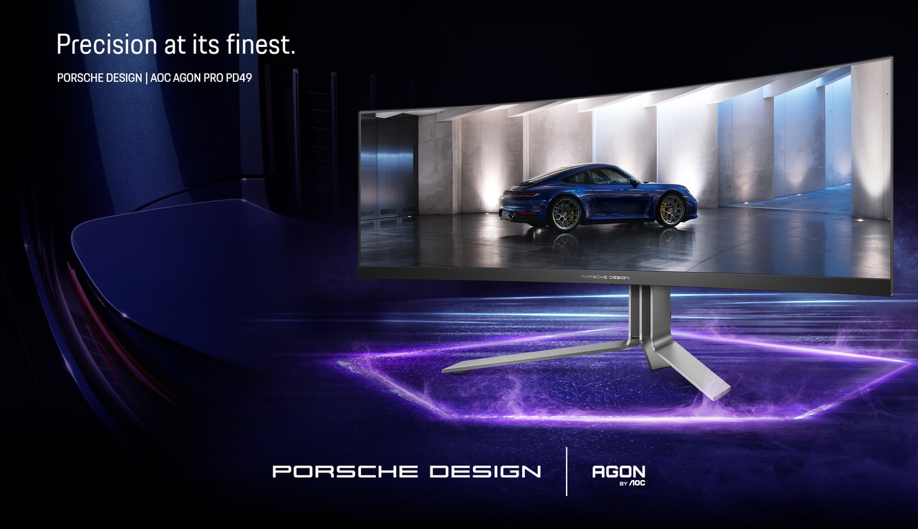AOC Porsche PD49 LED display 124 5 cm 49 5120 x 1440 pixels DQHD QD OLED Neuf - vue 3