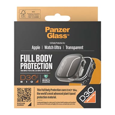 Panzer Glass Protector de pantalla para Apple Watch Ultra 49mm Oleophobic Full Body Negro