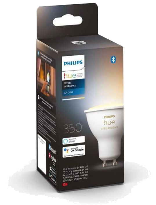 PHILIPS Hue White Ambiance - Ampoule LED connectée GU10 - Compatible Bluetooth