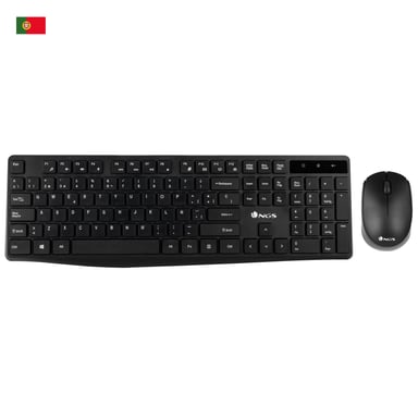 NGS Allure Kit, QWERTY, PT clavier Souris incluse Universel RF sans fil Portuguais Noir