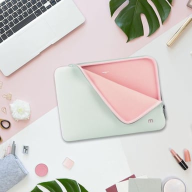 Custodia in neoprene per computer portatile da 14-16'', borsa pochette protettiva per PC/Notebook/Ultrabook fino a 16'', Laptop Sleeve 15.6'', grigio/rosa