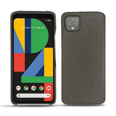 Coque cuir Google Pixel 4 -  - Gris - Cuir grainé