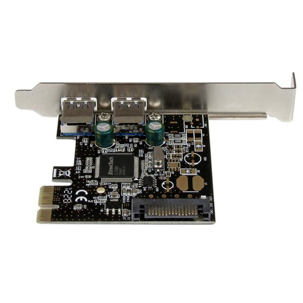 StarTech.com Carte contrôleur PCIe à 2 ports USB 3.0 Adaptateur PCI Express 2x USB Super Speed avec alimentation SATA Adaptateur USB PCIe USB 3.0 x 2 pour PN: S3510SMU33 USB3S2ESATA3 - vue 2