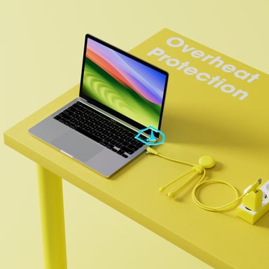 Xoopar Cable Multi USB 3 en 1 - Cable de Carga Rápida Larga 1m20-60W de Potencia - Puerto USB USB-C Lightning - Compatible con todos los Smartphones Mr Bio Long Fast Amarillo