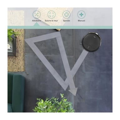 Aspirateur robot laveur connecté - LIVOO - DOH145 WASH'UP - 1000 Pa - 70 min - 2 réservoirs - Noir