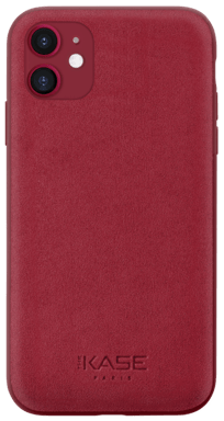 Cover in pelle scamosciata Alcantara per Apple iPhone 11, rosso rubino