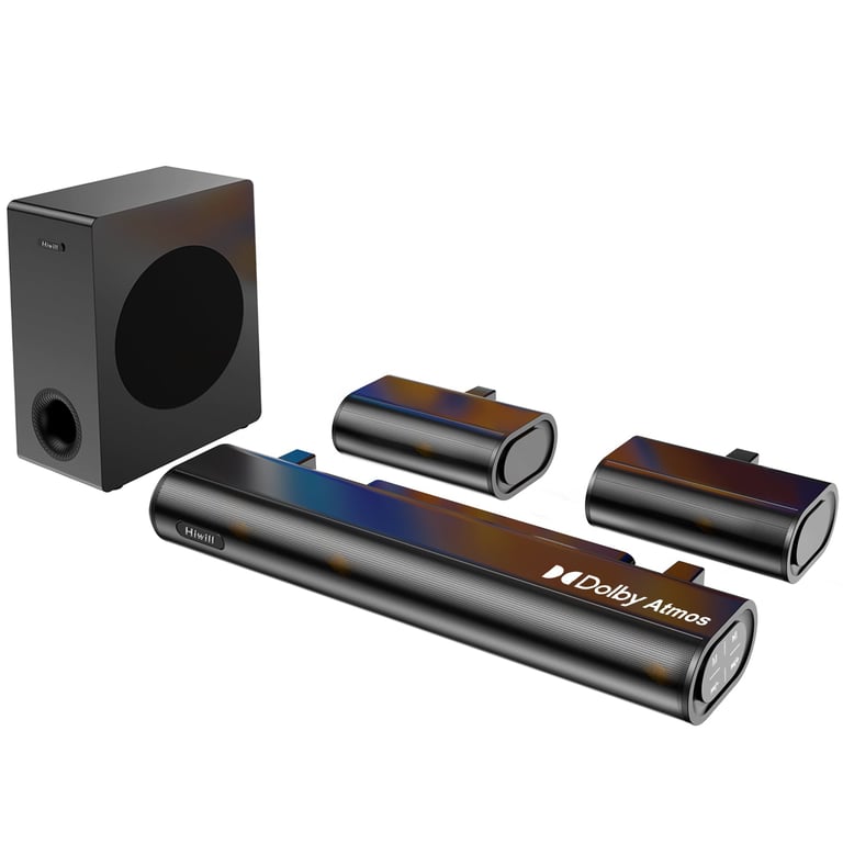 Barre de Son Hiwill A51 – 5.1 Dolby, 380 W, Caisson et Enceintes Surround - vue 3