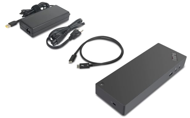 Lenovo 40AN0135EU base para portátil y replicador de puertos Alámbrico Thunderbolt 3 Negro, Rojo
