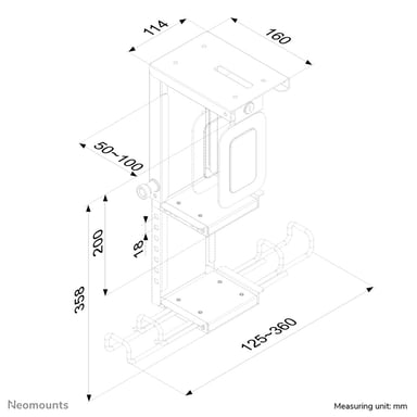 Neomounts CPU-D075BLACK/LK Support pour ordinateur - verrouillable - max 10 kg - universel