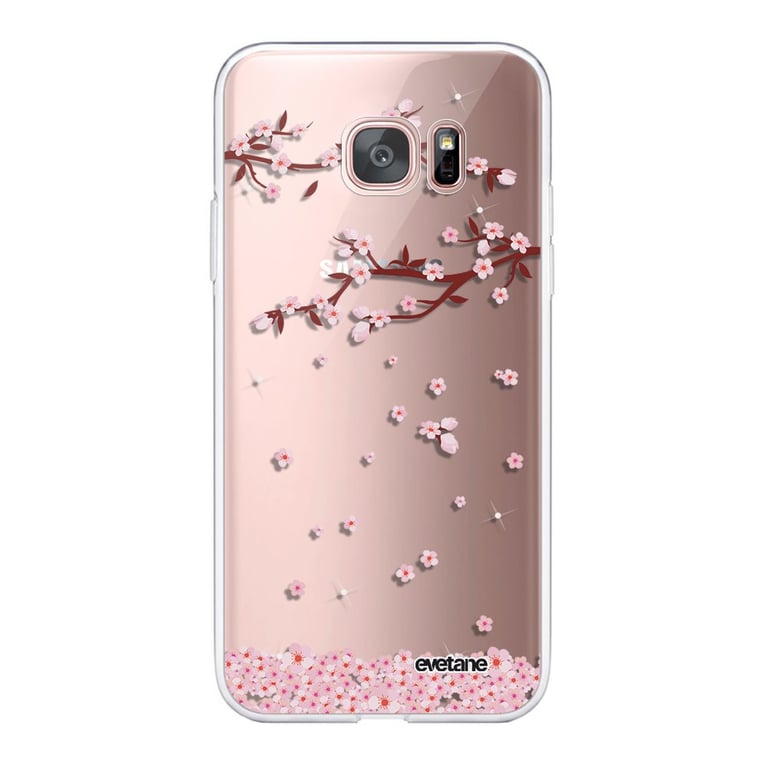 Evetane Coque Samsung Galaxy S7 Edge 360 intégrale transparente Motif Chute  De Fleurs Tendance - Evetane