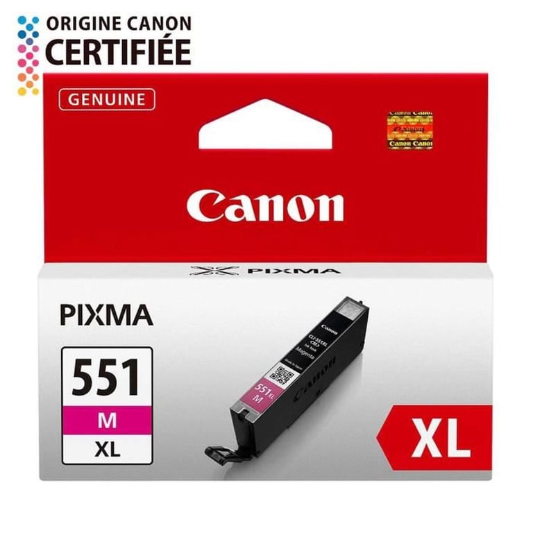 Cartouche d'encre Canon CLI-551XL M magenta photo, encre à colorant 11 ml, haut rendement (XL), jusqu'à 660 pages, 1 pièce - Neuf
