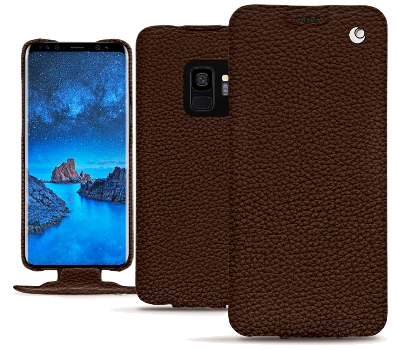 Housse cuir Samsung Galaxy S9 - Rabat verticalMarron