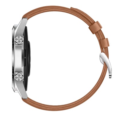 Watch GT 2 Classic, Boitier de 46mm argenté et bracelet Brun Cuir