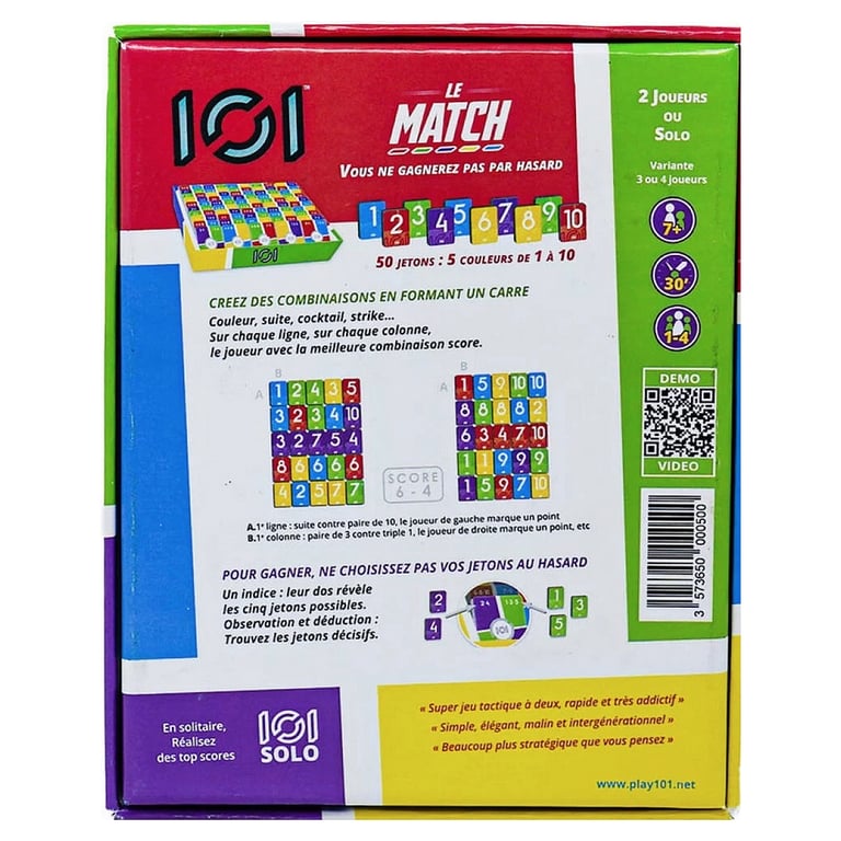 101 Le Match : Jeu de Cartes Stratégique pour 1 ou 2 Joueurs Neuf - vue 3