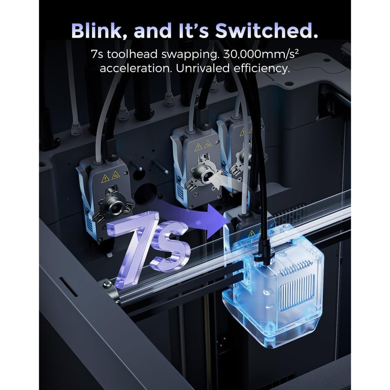 Flashforge Creator 5 Imprimante 3D – 4 têtes indépendantes véritable changement d'outil en 7s réduction jusqu'à 80 % des déchets déplacement 600 mm/ matériaux calibrage automatique Neuf - vue 2