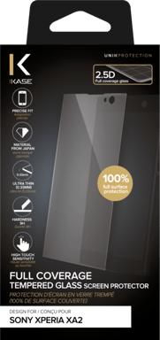 Protector de pantalla de cristal templado (100% cobertura de superficie) para Sony Xperia XA2, Transparente