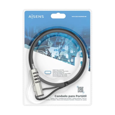 AISENS ASLK-D50N05-BK câble antivol Noir 1,5 m