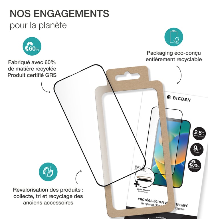 Protection d'écran Plat en verre trempé BigBen Connected pour Honor 200 Lite + SmartFrame - vue 5