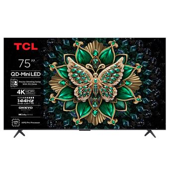 TV QD Mini LED Tcl 75C69K 191 cm 4K UHD 2025 Aluminium brossé - vue 4