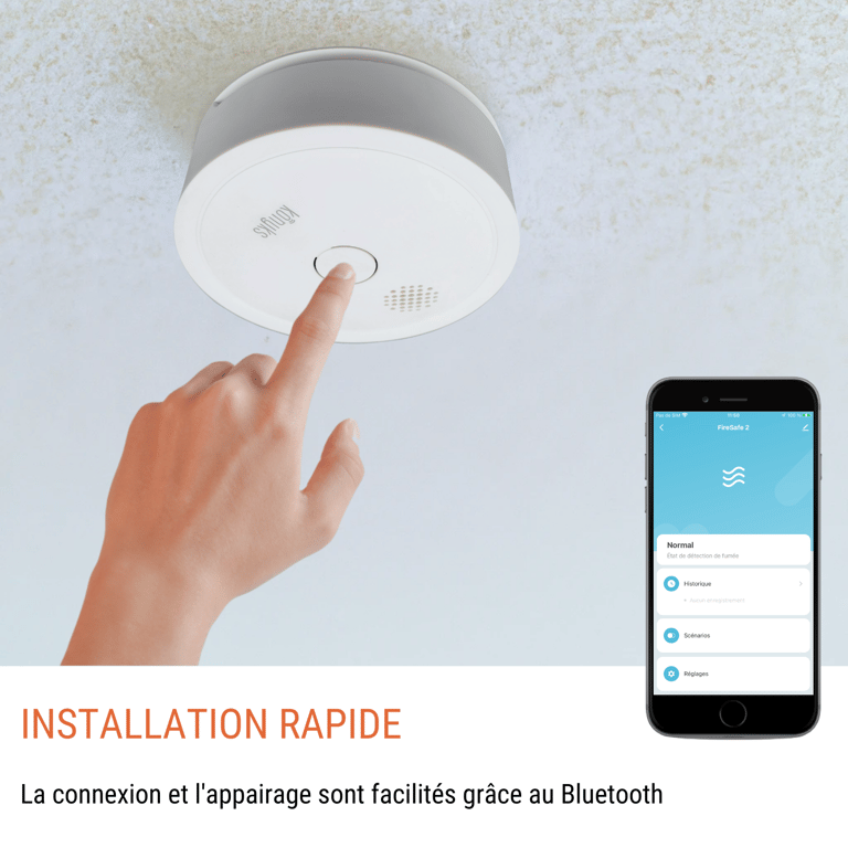 Accessoires maison connectée Konyks Detecteur de fumee connecte Easy Wi Fi + Bluetooth - vue 3