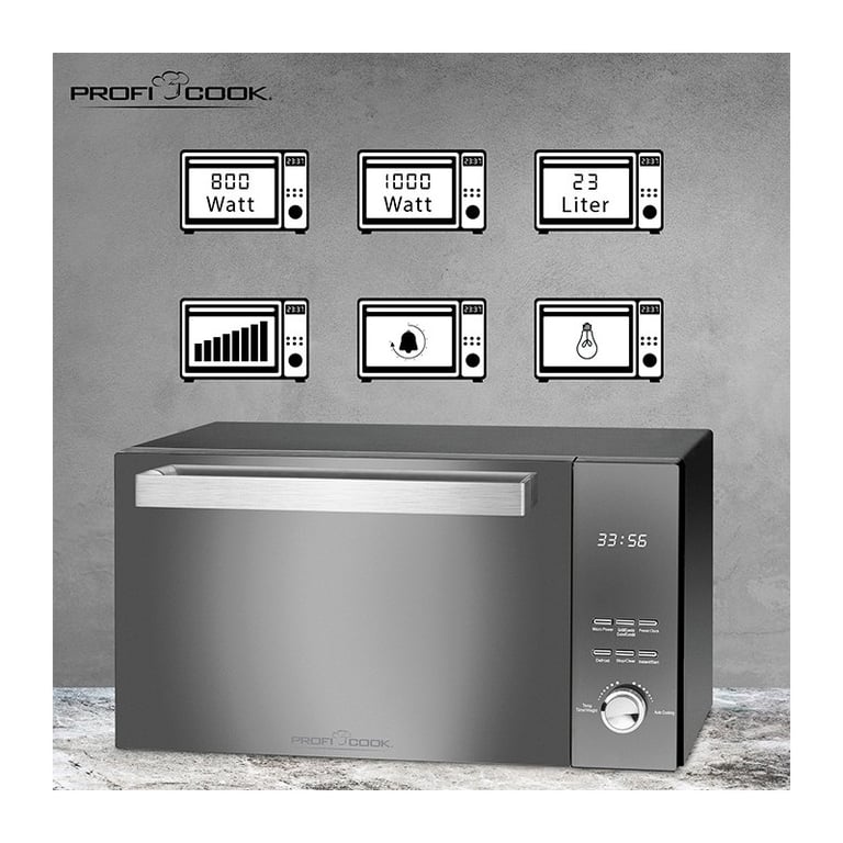 Micro-Ondes Avec Gril Proficook PC-MWG 1204 – 23L 1000W Vitrocéramique - vue 3
