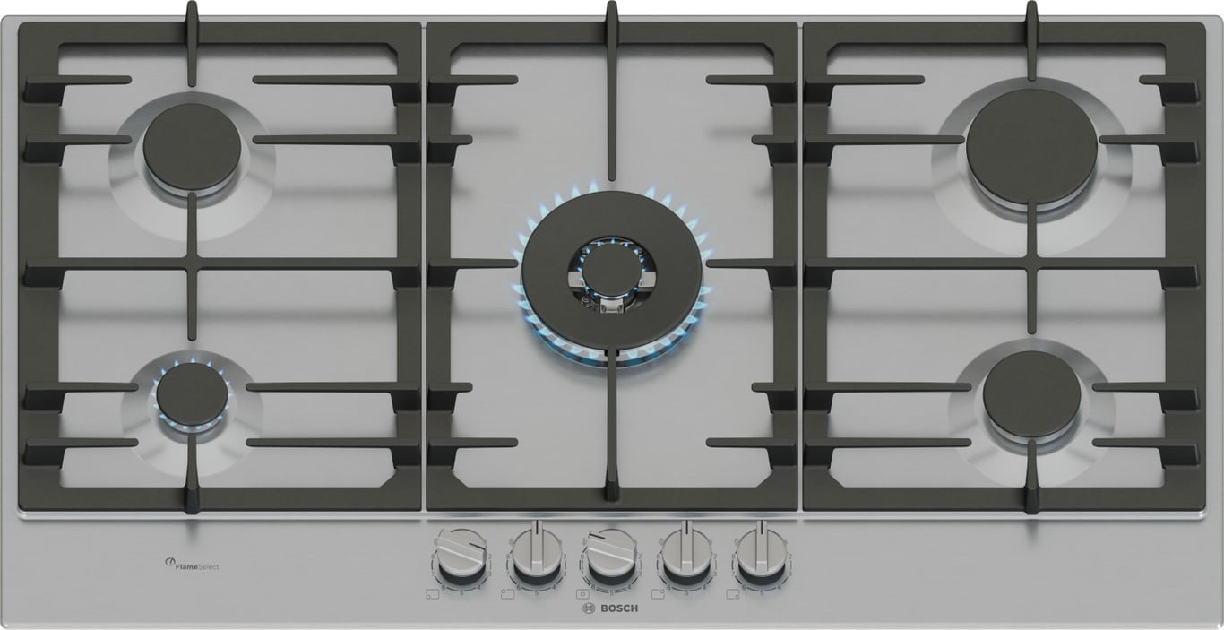 Plaque De Cuisson À Gaz Bosch PCR9A5I90 – 5 Zones, 12500 W, FlameSelect - vue 3