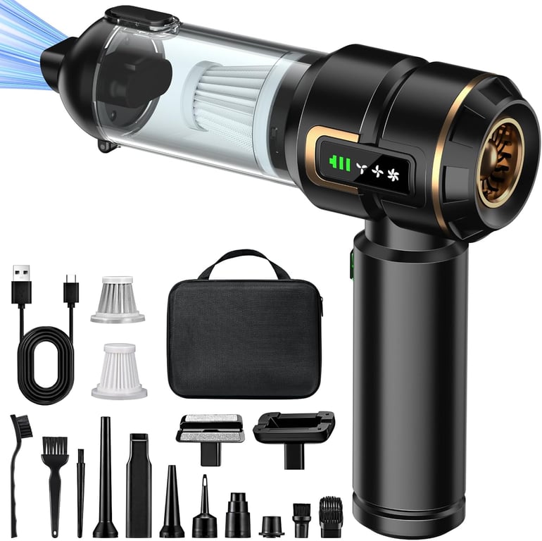 VENDOS85 Aspirateur &agrave; Main 25?000?Pa Sans Fil 4-en-1 avec Ecran LCD 