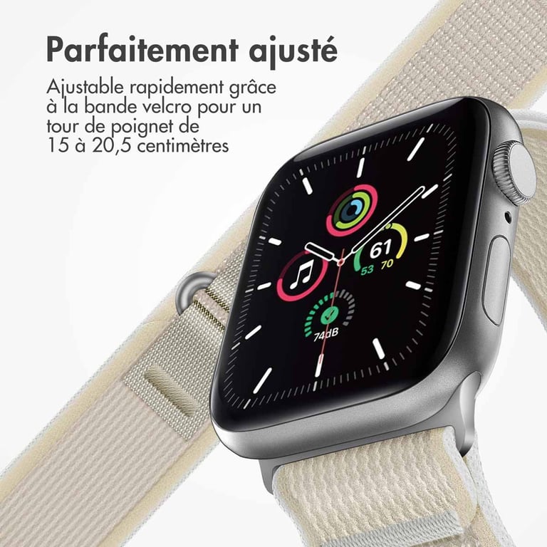 imoshion Bracelet en nylon Trail pour Apple Watch Series 1 á 10 / SE / Ultra 2 44454649 mm Starlight Neuf - vue 2