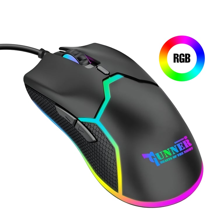 Gamer pour PC Rétroéclairage RGB 800 7200 DPI avec 6 boutons Neuf - vue 2