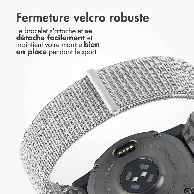 imoshion Bracelet QuickFit® en nylon - Connexion Garmin 20 mm - Taille L/XL - Blanc - Neuf
