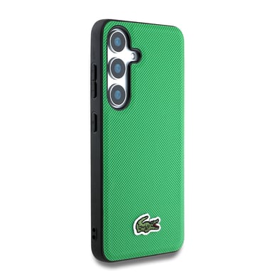 Étui Lacoste Iconic Petit Pique Woven Logo MagSafe pour Samsung Galaxy S25 vert
