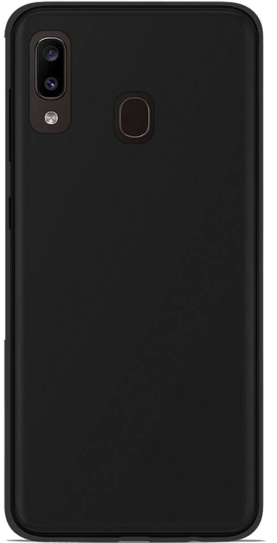 Coque silicone unie compatible Givré Noir Samsung Galaxy A20 Galaxy A30