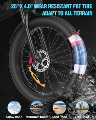 Vélo électrique pliant Ridstar H26 Pro 26'' Moteur 1500W Batterie 48V 23Ah