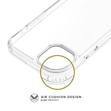 Guscio ibrido invisibile per Apple iPhone 15 Plus, trasparente