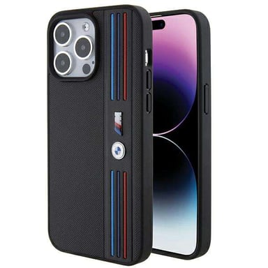 Custodia BMW per iPhone 15 Pro 6.1'' nero Collezione M Tricolore