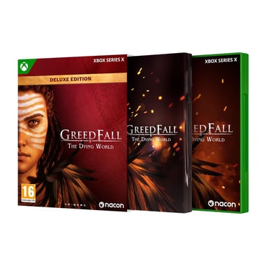 Jeu vidéo Nacon GreedFall: The Dying World Deluxe Edition Steelbook Artbook Bande originale digitale Contenu bonus Xbox Series X Vert