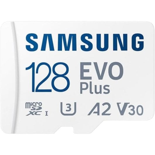 CARTE MEMOIRE SAMSUNG 128G MICRO SD EVO PLUS 2024 avec adaptateur SD classe 10 Lecture 160 Mo/s Ecriture 160 Mo/s MB-MC128SA/EU - Neuf