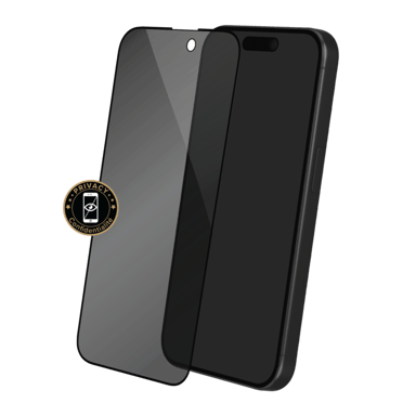 Protection d'écran Privée en verre trempé (100% de surface couverte) pour Apple iPhone 15 Plus, Noir
