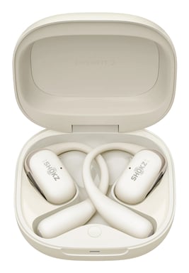 Cuffie wireless Shokz OpenFit 2 con ganci auricolari, Beige