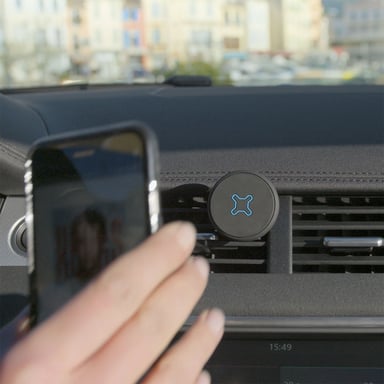 Car Phone Holder Ventilation Grid, Magnetic Smartphone Holder, 360° Rotation, Universal - Negro