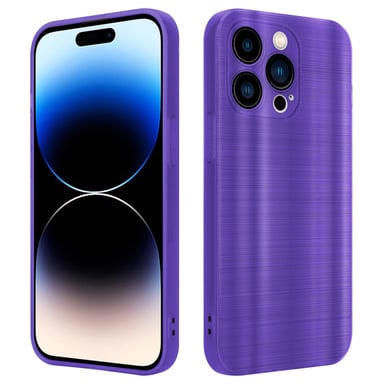 Coque pour Apple iPhone 14 PRO MAX en Brushed Lilas Housse de protection Étui en silicone TPU flexible au design brossé