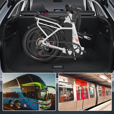 Vélo électrique pliable Cheevalry C20 PRO avec capteur de couple, 250 W, 48 V, 20 Ah, avec panier avant