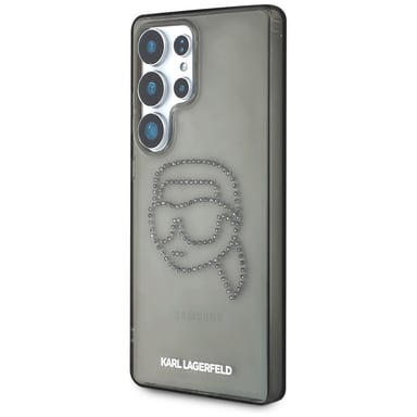 Étui Karl Lagerfeld Rhinestones Karl Head Logo pour Samsung Galaxy S25 Ultra noir
