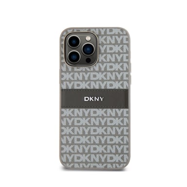 Custodia per iPhone 14 Pro Edition Modello ripetuto a strisce tonali con logo metallico