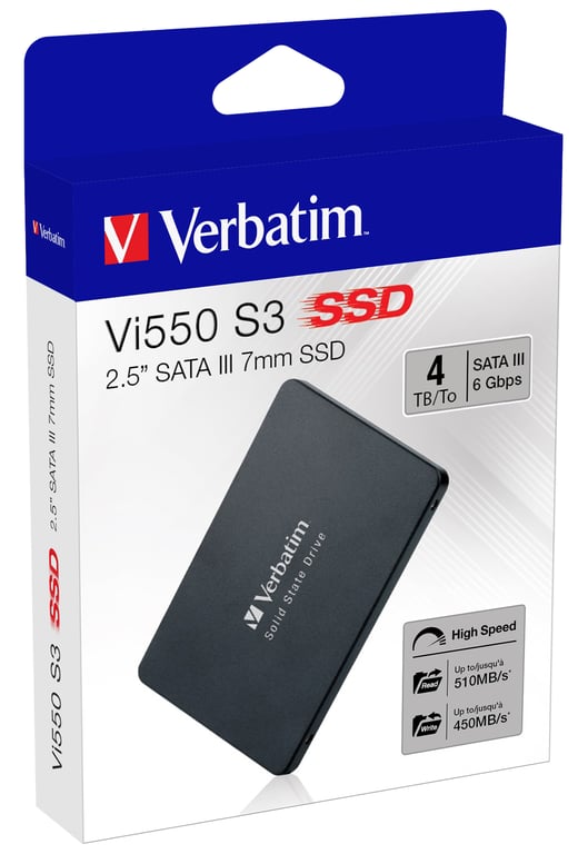 Verbatim Vi550 S3 4 To 2.5 Série ATA III 3D NAND Neuf