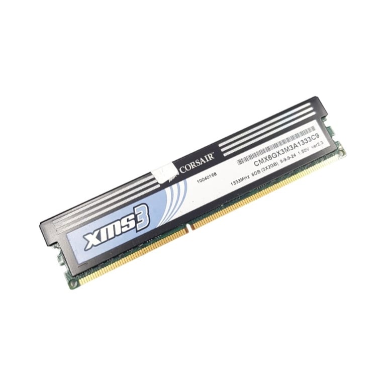 Barrette Mémoire 2Go RAM DDR3 Corsair XMS3 CMX6GX3M3A1333C9 DIMM - vue 3